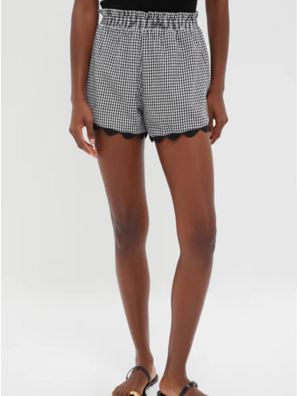 NWT Tuckernuck Black Gingham Ric Rac Ava Shorts - Picture 4 of 4
